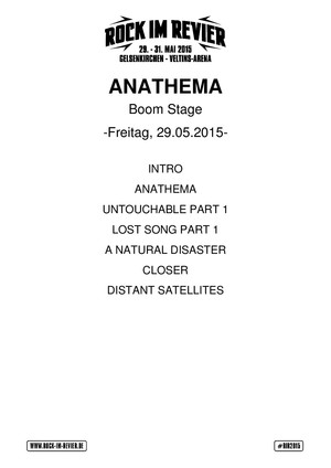 Setlist Anathema &copy; www.Rock-im-Revier.de
