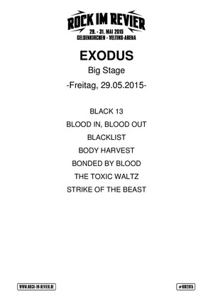 Setlist Exodus &copy; www.Rock-im-Revier.de
