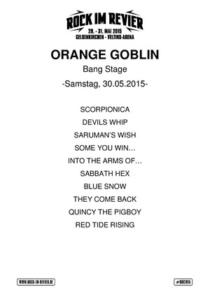 Setlist Orange Goblin &copy; www.Rock-im-Revier.de