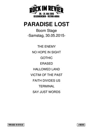 Setlist Paradise Lost &copy; www.Rock-im-Revier.de